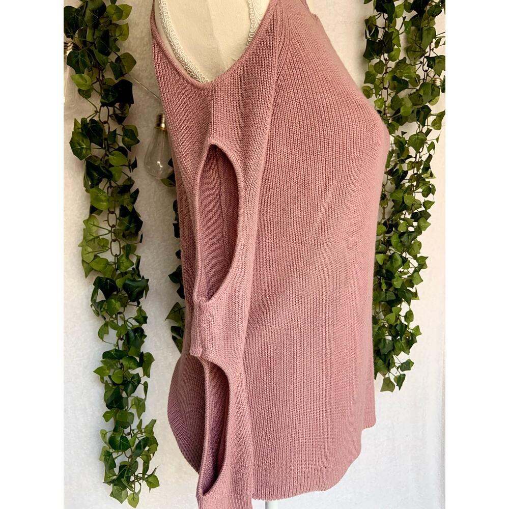 Hippie Rose Nude Pink Long Sleeve Arm Cut Out Crew Neck Sweater Top Women's S - Picture 5 of 9
